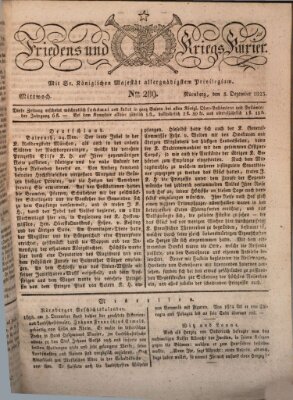 Der Friedens- u. Kriegs-Kurier (Nürnberger Friedens- und Kriegs-Kurier) Mittwoch 3. Dezember 1823