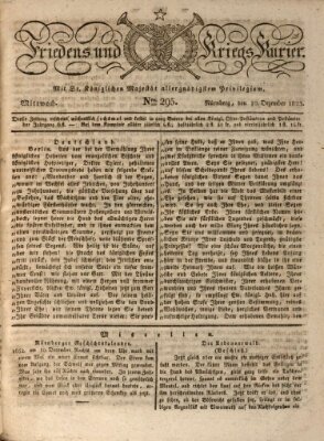 Der Friedens- u. Kriegs-Kurier (Nürnberger Friedens- und Kriegs-Kurier) Mittwoch 10. Dezember 1823