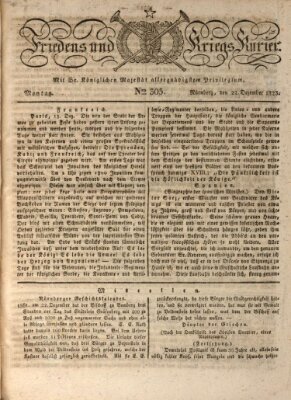 Der Friedens- u. Kriegs-Kurier (Nürnberger Friedens- und Kriegs-Kurier) Montag 22. Dezember 1823