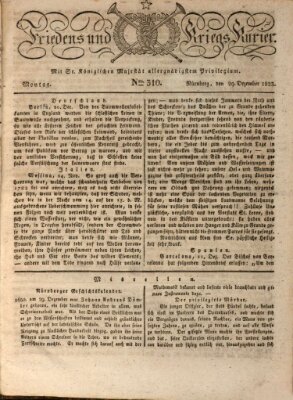 Der Friedens- u. Kriegs-Kurier (Nürnberger Friedens- und Kriegs-Kurier) Montag 29. Dezember 1823