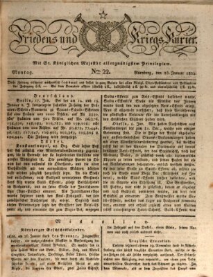 Der Friedens- u. Kriegs-Kurier (Nürnberger Friedens- und Kriegs-Kurier) Montag 26. Januar 1824