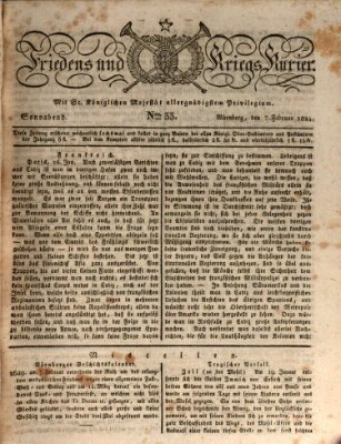 Der Friedens- u. Kriegs-Kurier (Nürnberger Friedens- und Kriegs-Kurier) Samstag 7. Februar 1824