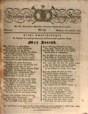 Der Friedens- u. Kriegs-Kurier (Nürnberger Friedens- und Kriegs-Kurier) Montag 9. Februar 1824