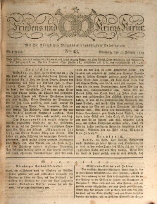 Der Friedens- u. Kriegs-Kurier (Nürnberger Friedens- und Kriegs-Kurier) Mittwoch 25. Februar 1824