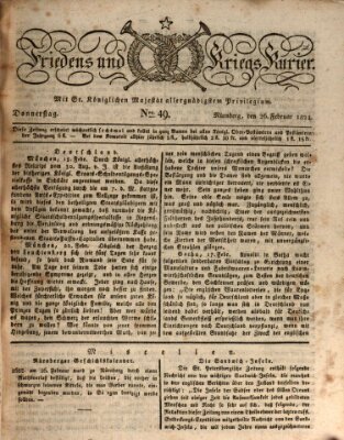 Der Friedens- u. Kriegs-Kurier (Nürnberger Friedens- und Kriegs-Kurier) Donnerstag 26. Februar 1824