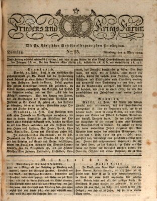 Der Friedens- u. Kriegs-Kurier (Nürnberger Friedens- und Kriegs-Kurier) Dienstag 2. März 1824