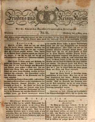 Der Friedens- u. Kriegs-Kurier (Nürnberger Friedens- und Kriegs-Kurier) Montag 8. März 1824