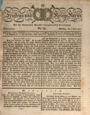 Der Friedens- u. Kriegs-Kurier (Nürnberger Friedens- und Kriegs-Kurier) Donnerstag 1. April 1824