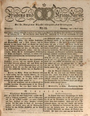 Der Friedens- u. Kriegs-Kurier (Nürnberger Friedens- und Kriegs-Kurier) Montag 5. April 1824