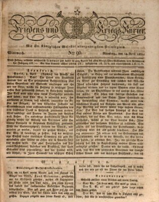 Der Friedens- u. Kriegs-Kurier (Nürnberger Friedens- und Kriegs-Kurier) Mittwoch 14. April 1824