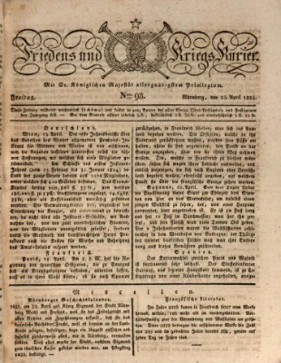 Der Friedens- u. Kriegs-Kurier (Nürnberger Friedens- und Kriegs-Kurier) Freitag 23. April 1824