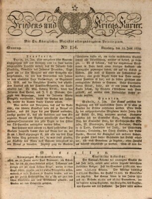 Der Friedens- u. Kriegs-Kurier (Nürnberger Friedens- und Kriegs-Kurier) Montag 28. Juni 1824