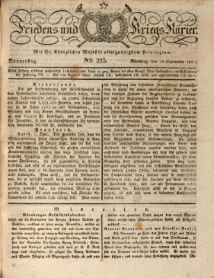 Der Friedens- u. Kriegs-Kurier (Nürnberger Friedens- und Kriegs-Kurier) Donnerstag 16. September 1824