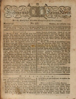 Der Friedens- u. Kriegs-Kurier (Nürnberger Friedens- und Kriegs-Kurier) Samstag 2. Oktober 1824