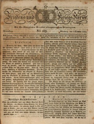 Der Friedens- u. Kriegs-Kurier (Nürnberger Friedens- und Kriegs-Kurier) Dienstag 5. Oktober 1824