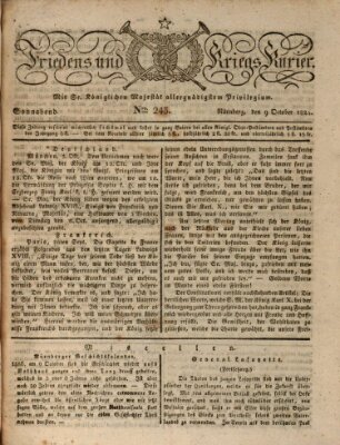 Der Friedens- u. Kriegs-Kurier (Nürnberger Friedens- und Kriegs-Kurier) Samstag 9. Oktober 1824