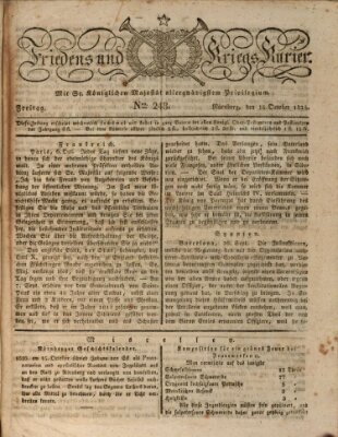 Der Friedens- u. Kriegs-Kurier (Nürnberger Friedens- und Kriegs-Kurier) Freitag 15. Oktober 1824