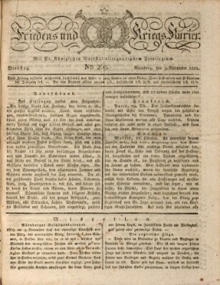 Der Friedens- u. Kriegs-Kurier (Nürnberger Friedens- und Kriegs-Kurier) Dienstag 9. November 1824