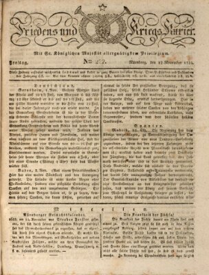 Der Friedens- u. Kriegs-Kurier (Nürnberger Friedens- und Kriegs-Kurier) Freitag 12. November 1824