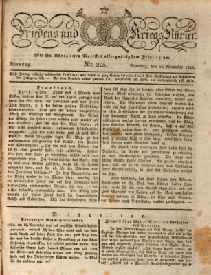 Der Friedens- u. Kriegs-Kurier (Nürnberger Friedens- und Kriegs-Kurier) Dienstag 16. November 1824