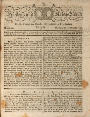 Der Friedens- u. Kriegs-Kurier (Nürnberger Friedens- und Kriegs-Kurier) Mittwoch 17. November 1824