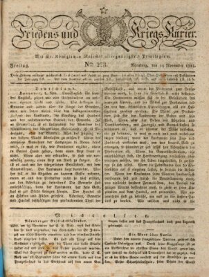 Der Friedens- u. Kriegs-Kurier (Nürnberger Friedens- und Kriegs-Kurier) Freitag 19. November 1824