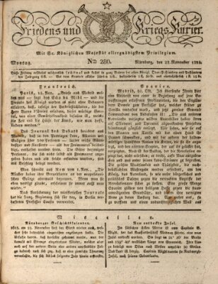 Der Friedens- u. Kriegs-Kurier (Nürnberger Friedens- und Kriegs-Kurier) Montag 22. November 1824