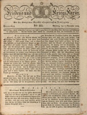 Der Friedens- u. Kriegs-Kurier (Nürnberger Friedens- und Kriegs-Kurier) Donnerstag 25. November 1824