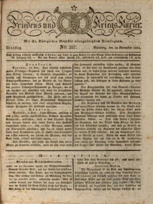 Der Friedens- u. Kriegs-Kurier (Nürnberger Friedens- und Kriegs-Kurier) Dienstag 30. November 1824