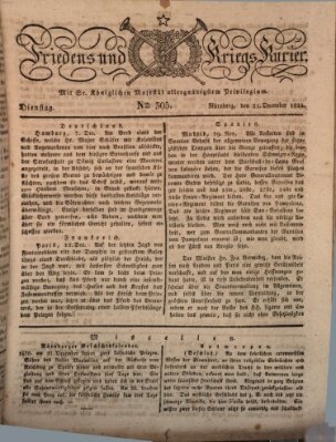 Der Friedens- u. Kriegs-Kurier (Nürnberger Friedens- und Kriegs-Kurier) Dienstag 21. Dezember 1824