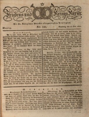 Der Friedens- u. Kriegs-Kurier (Nürnberger Friedens- und Kriegs-Kurier) Montag 27. Dezember 1824