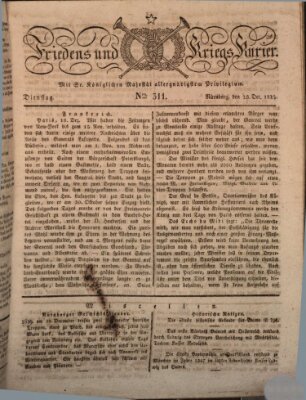 Der Friedens- u. Kriegs-Kurier (Nürnberger Friedens- und Kriegs-Kurier) Dienstag 28. Dezember 1824