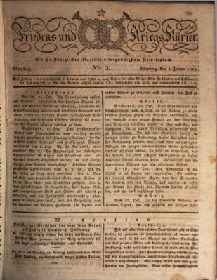 Der Friedens- u. Kriegs-Kurier (Nürnberger Friedens- und Kriegs-Kurier) Montag 3. Januar 1825