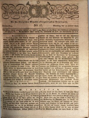 Der Friedens- u. Kriegs-Kurier (Nürnberger Friedens- und Kriegs-Kurier) Donnerstag 20. Januar 1825