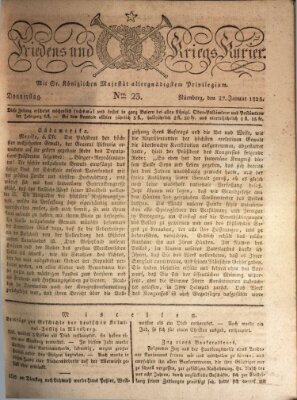 Der Friedens- u. Kriegs-Kurier (Nürnberger Friedens- und Kriegs-Kurier) Donnerstag 27. Januar 1825