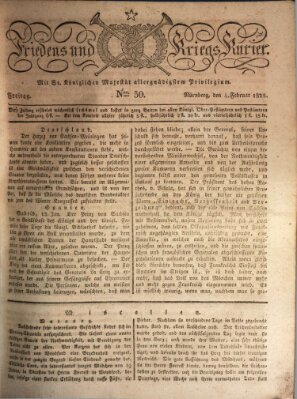 Der Friedens- u. Kriegs-Kurier (Nürnberger Friedens- und Kriegs-Kurier) Freitag 4. Februar 1825