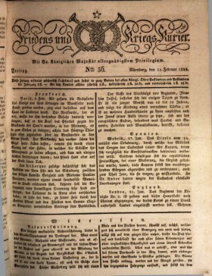 Der Friedens- u. Kriegs-Kurier (Nürnberger Friedens- und Kriegs-Kurier) Freitag 11. Februar 1825