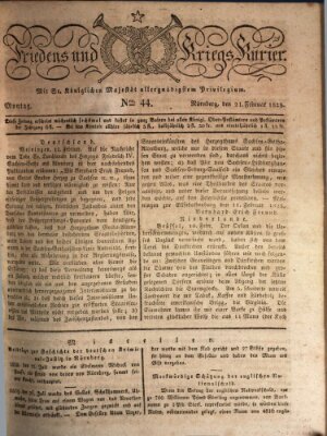 Der Friedens- u. Kriegs-Kurier (Nürnberger Friedens- und Kriegs-Kurier) Montag 21. Februar 1825