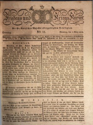 Der Friedens- u. Kriegs-Kurier (Nürnberger Friedens- und Kriegs-Kurier) Dienstag 1. März 1825