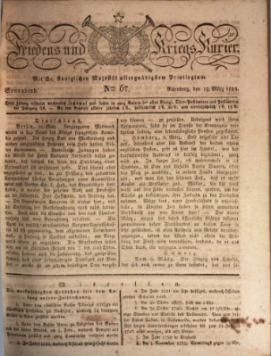 Der Friedens- u. Kriegs-Kurier (Nürnberger Friedens- und Kriegs-Kurier) Samstag 19. März 1825