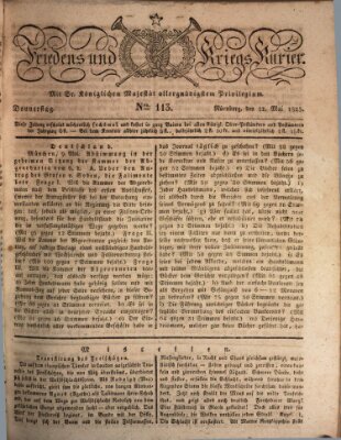 Der Friedens- u. Kriegs-Kurier (Nürnberger Friedens- und Kriegs-Kurier) Donnerstag 12. Mai 1825