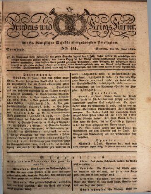 Der Friedens- u. Kriegs-Kurier (Nürnberger Friedens- und Kriegs-Kurier) Samstag 25. Juni 1825