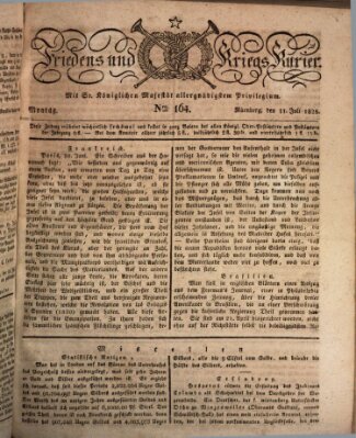 Der Friedens- u. Kriegs-Kurier (Nürnberger Friedens- und Kriegs-Kurier) Montag 11. Juli 1825