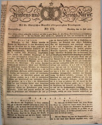 Der Friedens- u. Kriegs-Kurier (Nürnberger Friedens- und Kriegs-Kurier) Donnerstag 21. Juli 1825