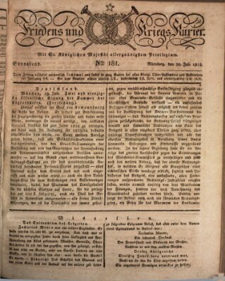 Der Friedens- u. Kriegs-Kurier (Nürnberger Friedens- und Kriegs-Kurier) Samstag 30. Juli 1825