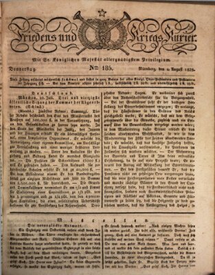 Der Friedens- u. Kriegs-Kurier (Nürnberger Friedens- und Kriegs-Kurier) Donnerstag 4. August 1825