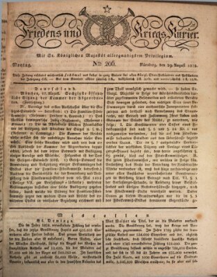 Der Friedens- u. Kriegs-Kurier (Nürnberger Friedens- und Kriegs-Kurier) Montag 29. August 1825