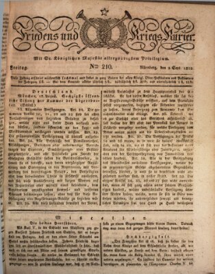 Der Friedens- u. Kriegs-Kurier (Nürnberger Friedens- und Kriegs-Kurier) Freitag 2. September 1825