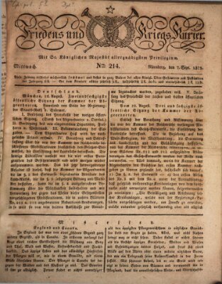 Der Friedens- u. Kriegs-Kurier (Nürnberger Friedens- und Kriegs-Kurier) Mittwoch 7. September 1825