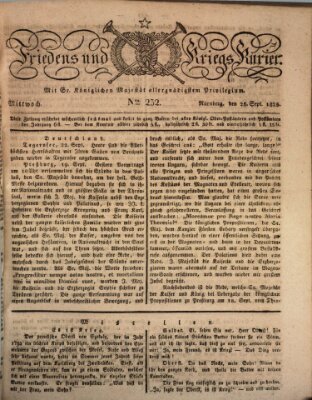 Der Friedens- u. Kriegs-Kurier (Nürnberger Friedens- und Kriegs-Kurier) Mittwoch 28. September 1825